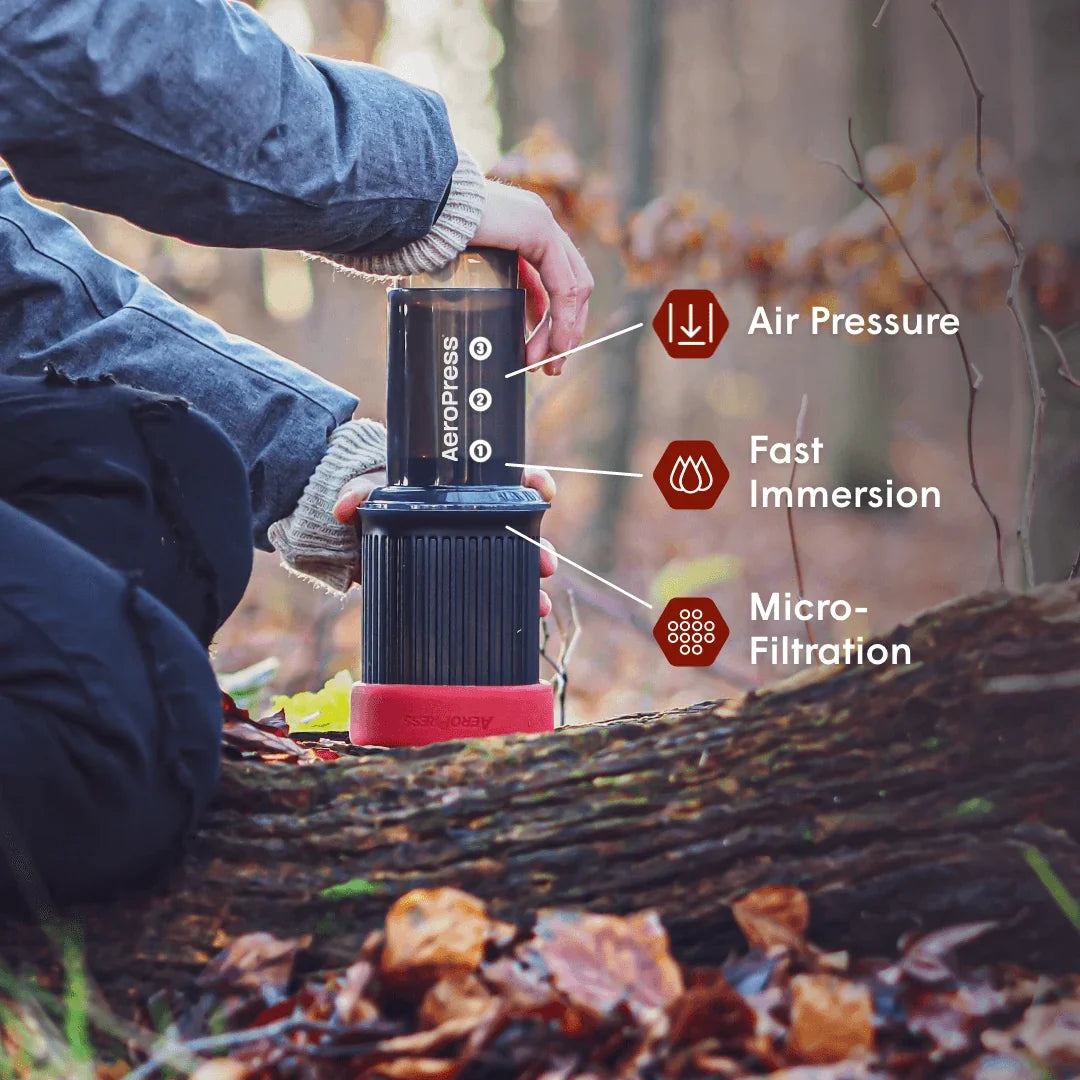 AeroPress Go Travel Coffee Maker & Flow Control Filter Cap Bundle
